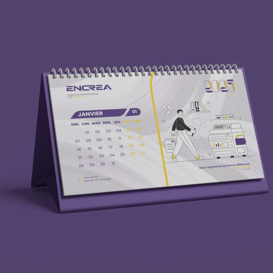 calendrier de bureau encrea ouvert